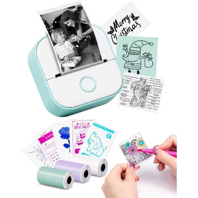 Sticker Mini Printer Pods Portable Thermal Inkless Sticker Maker Machine Bluetooth Instant Print