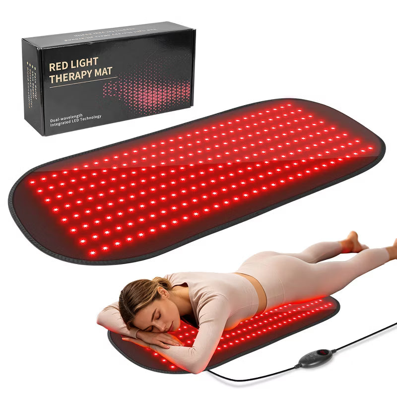 Morfone 31×14 Inch 240LED Red Light Therapy Mat 660nm 880nm Light Therapy Mat with Timer & Controller