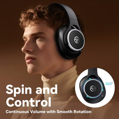 VEATOOL Hybrid ANC Over-Ear Headphones: Bluetooth 6.0, 60H Playtime, Foldable, Hi-Res Audio, Deep Bass, Built-in Mic (Travel/Office)