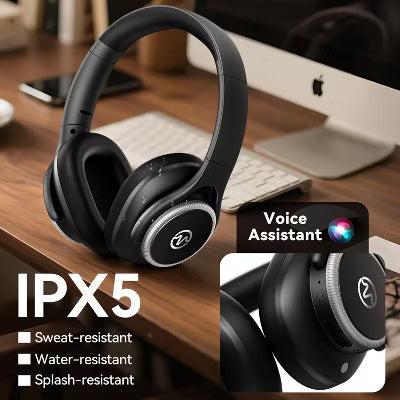 Active Noise Cancelling Headphones,60H Playtime Bluetooth 6.0 Wireless Headphones
