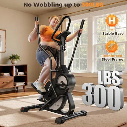 FED FITNESS 3-in-1 Elliptical Machine for Home Use,Pro Cardio Climber Stepping Elliptical Machine,16 Levels Resistance, Support Kinomap/Fed APP