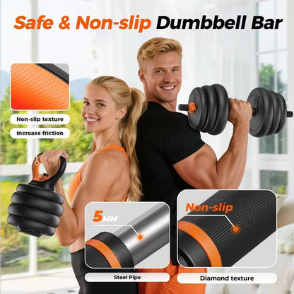 FLYBIRD Adjustable Dumbbells,45lbs Free Weight Set with Connector,5 in1 Dumbbells Set as Barbell,Kettlebell,Push up Stand,Weight Plate