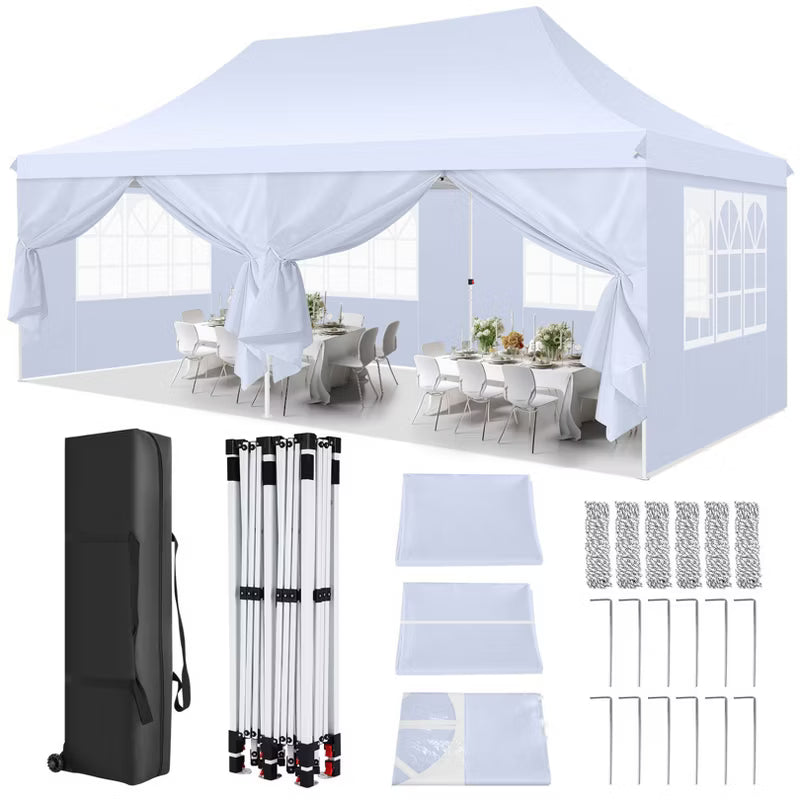 COBIZI 10x20FT Pop Up Canopy Tent with 6 Removable Sidewalls