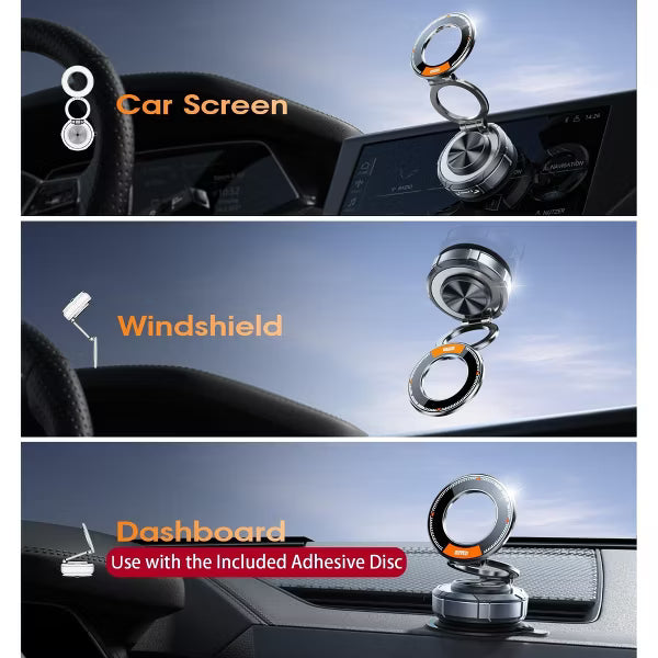 MagSafe Car Mount, Suction Cup Phone Holder, 360 Zinc Alloy Vacuum Car Holder, 98 LBS Strong for iPhone 17 16 15 14 13 Android