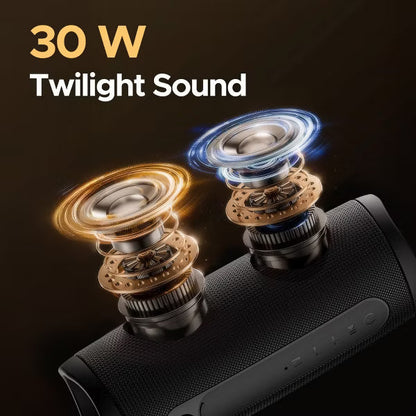 VEATOOL Wireless Portable Bluetooth Speaker: IPX7 Waterproof, 30H Playtime, 30W Bass, BT5.4, LED Lights, TWS Pairing | Home/Party/Outdoor