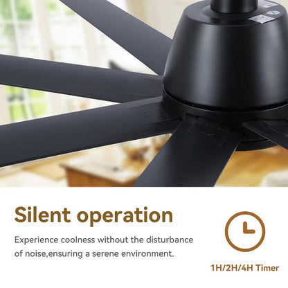72 Inch Large Ceiling Fan with Light and Remote for Large Room Living Room Patio Warehouse