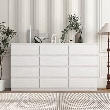 Resenkos Modern Mid Century 6 Drawer Wide Dressers Chests for Bedroom, Chest of Drawer Organizer