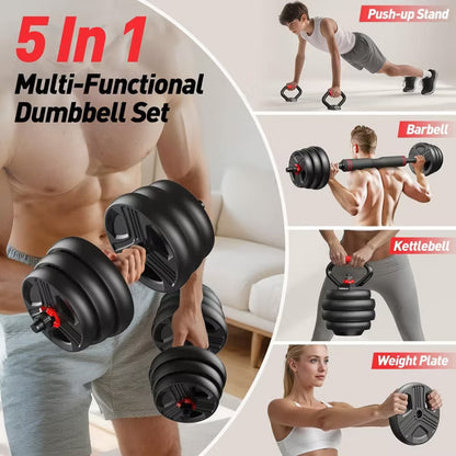 FED FITNESS Adjustable dumbbell set, 45 lbs Weights set with upgraded nut, 5 in 1 Weight Set Used, Fitness Exercise for Home Gym