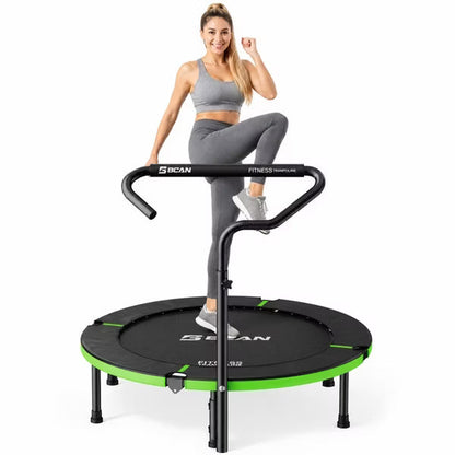 BCAN 40" Foldable Trampoline,Rebounder Trampoline for Adults,Adjustable Handle,Exercise Rebounder,Max 330lbs