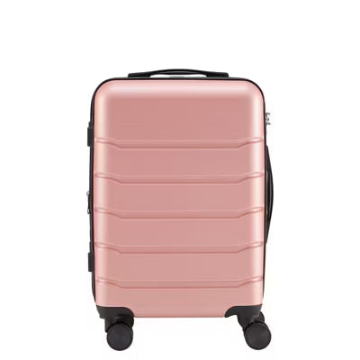 ELJGET 20-Inch Carry-On Hardside Luggage, Pink Expandable Hard Shell Suitcase with Spinner Wheels & TSA Lock, Lightweight Cabin Bag