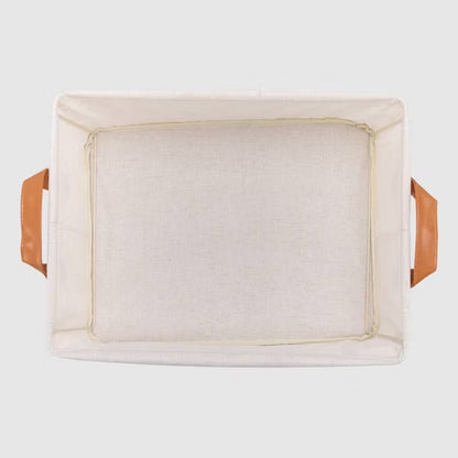 VUSIGN 2pk Non-Woven Storage Basket with Handle Medium Light Beige