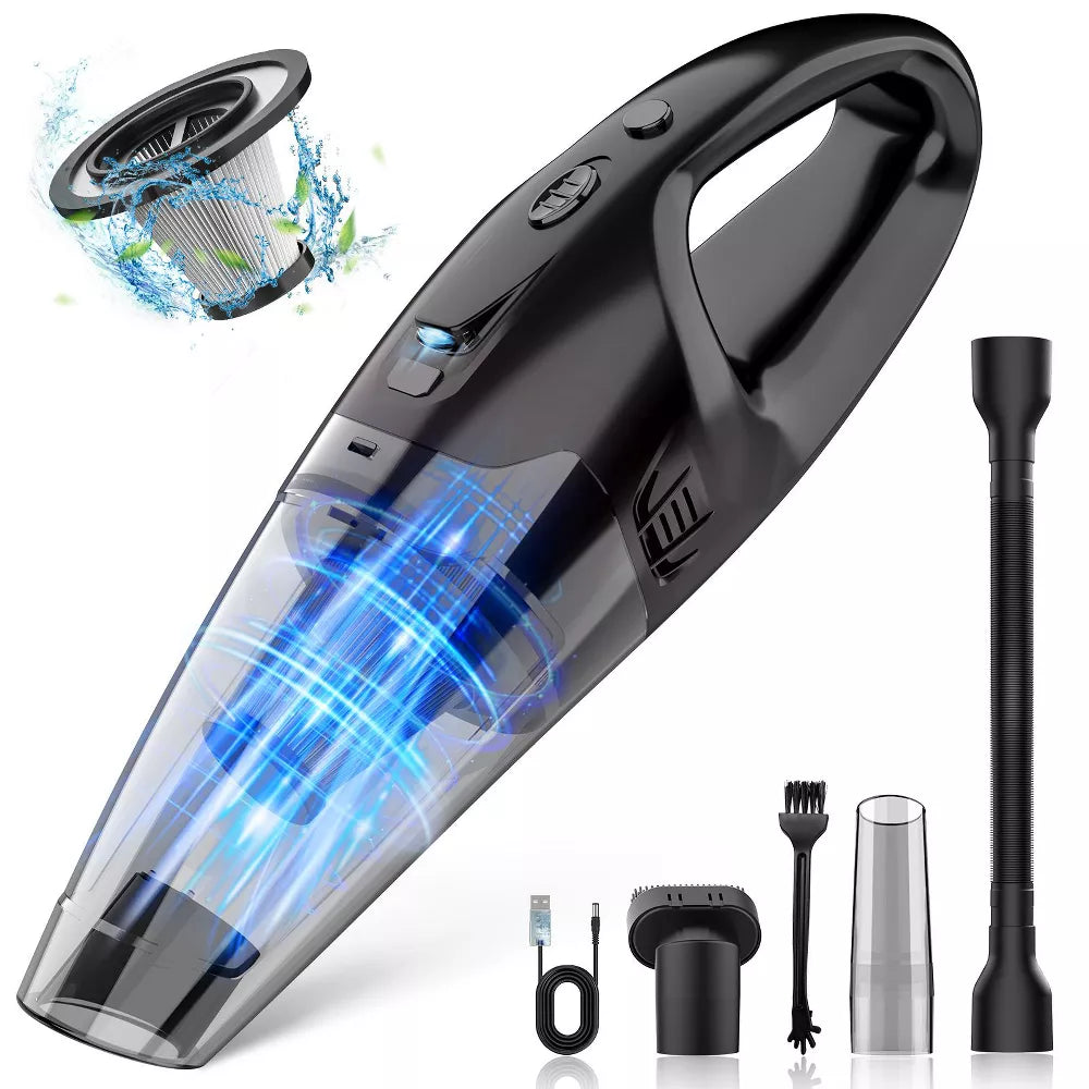 Teendow Handheld Vacuum Cordless Rechargeable,Mini Car Vacuum Cleaner with LED Light, HEPA, 1.65LBs Lightweight Vacuum Cleaner for Car/Home/Pet Hair