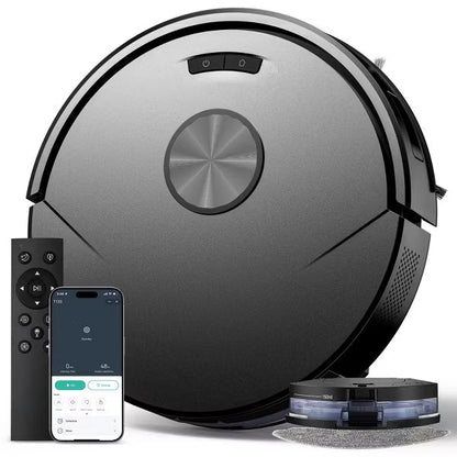 Teendow 2 in 1 Robot Vacuum and Mop Combo,8000Pa Self-Charging Robotic Vacuum Cleaner for Pet Hair, Hard Floors & Carpets,120-Min, App & Voice Control