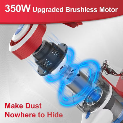 POWEART V80 Cordless Vacuum Cleaner, 26Kpa 350W Powerful Cordless Stick Vacuum, 6-in-1 Battery Vacuum Up to 40mins, Lightweight Vacuum Cleaner