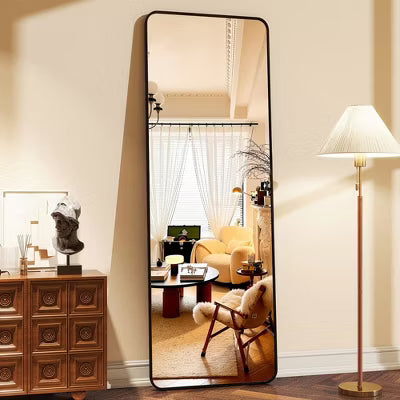 Full-Length Floor Mirror with Aluminum Alloy Frame - Freestanding & Wall-Mounted Design for Bedroom/Living Room-LIKEPAY