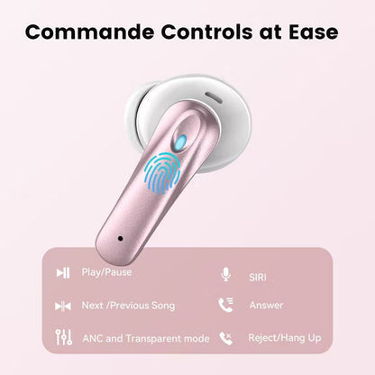 VEATOOL P91 Wireless Earbuds Bluetooth Headphones V5.4 Stereo Ear buds with Noise Cancelling Mics 60H Playback Mini Case