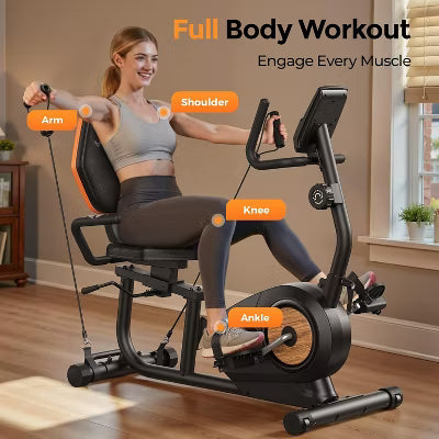 YOSUDA PRO Recumbent Exercise Bike for Home, Recumbent Stationary Bike for Seniors with 16 Level Resistance, LCD Monitor & Pulse Sensors