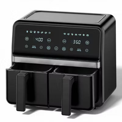 Teendow Dual Basket Air Fryer, 8.5-Quart Digital Air Fryer with Smart Touchscreen,Independent Controls, Easy-Clean Design & Auto Shut-Off