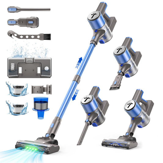Teendow 300W Cordless Stick Vacuum Cleaner, Rechargeable Vacuum & Mop Combo for Home & Carpet, Water Tank Mopping System, Filters Included
