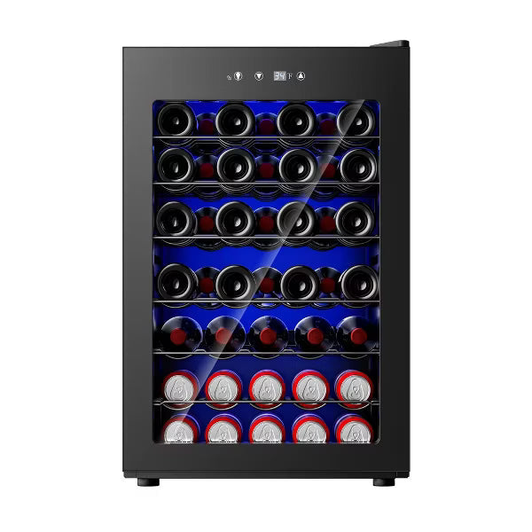 EUHOMY 43 Bottle Wine Fridge- Built-in Wine Refrigerator with Digital Temperature Control- Black