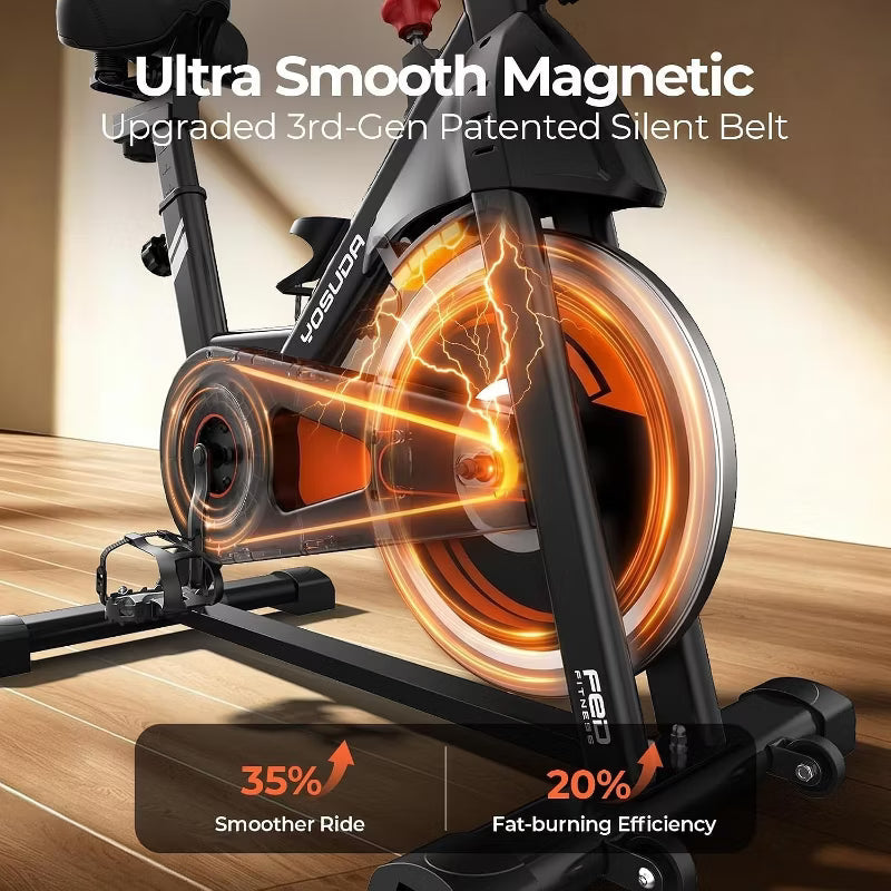 YOSUDA PRO Magnetic Exercise Bike | Indoor Cycling Bike Stationary with Comfortable Seat Cushion