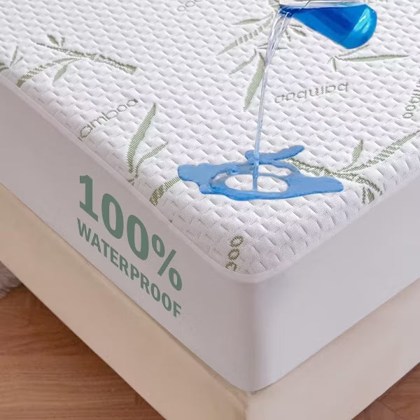 Hoey Full Waterproof Mattress Protector – Bamboo Rayon, Soft, Breathable, Cooling Fitted Cover, Fits Up to 21" Deep Pocket