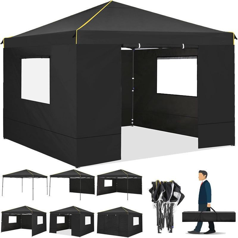 COBIZI 10x10FT Pop Up Canopy Tent with 4 Sidewalls and Mesh Windows