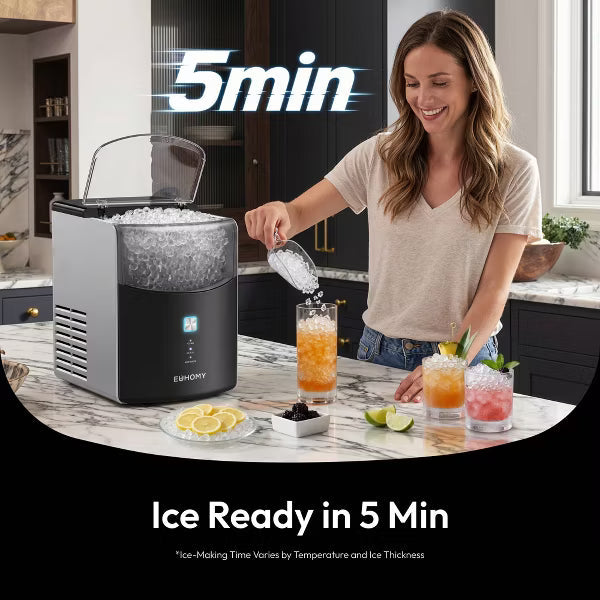 EUHOMY Pearl L1 Max 35lbs Countertop Nugget Ice Maker
