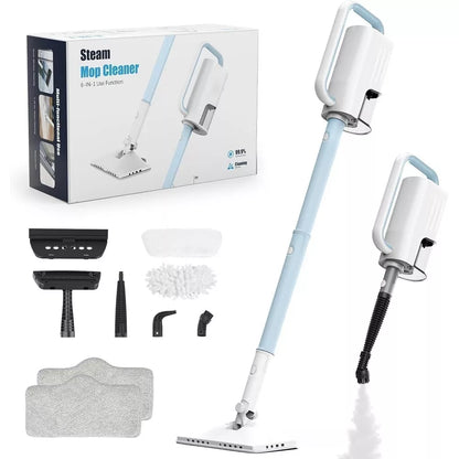 Teendow 6-in-1 Steam Mop for Floor Cleaning, Multi-Function Steam Vacuum Cleaner for Hardwood Floors and Carpet, Blue
