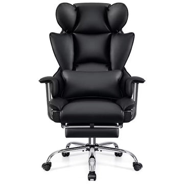 KERDOM Office Desk Chair, Big and Tall Executive Chair with Footrest, Ergonomic Reclining High Back Support, Black