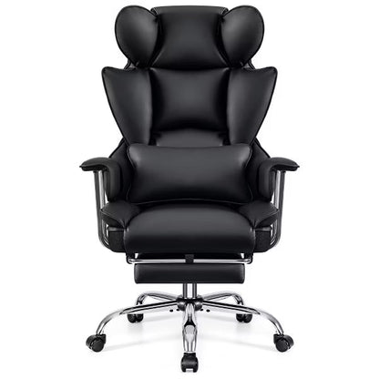 KERDOM Office Desk Chair, Big and Tall Executive Chair with Footrest, Ergonomic Reclining High Back Support, Black