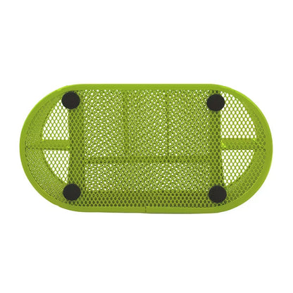 9-Compartment Metal Mesh Desk Organizer with 4 Pen Cups, 4 Trays and Drawer, Non-Slip Feet for a Tidy Home or Office Workspace - Green