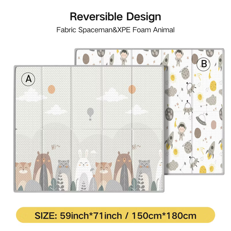 Fodoss 71x59in Extra Large Baby Play Mat – Waterproof Foam Floor Mat for Babies, Toddlers & Infants, Ideal for Playtime (astronaut-59*71)