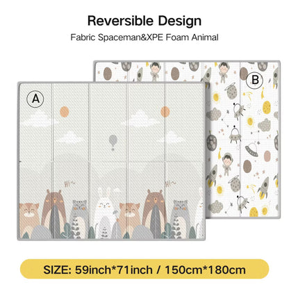 Fodoss 71x59in Extra Large Baby Play Mat – Waterproof Foam Floor Mat for Babies, Toddlers & Infants, Ideal for Playtime (astronaut-59*71)