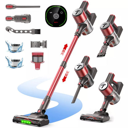 Teendow Cordless Vacuum Cleaner for Home, 50KPa Lightweight Stick Vacuum with 300W Brushless Motor, Self-Standing Vacuum for Hardwood Floors, Carpet