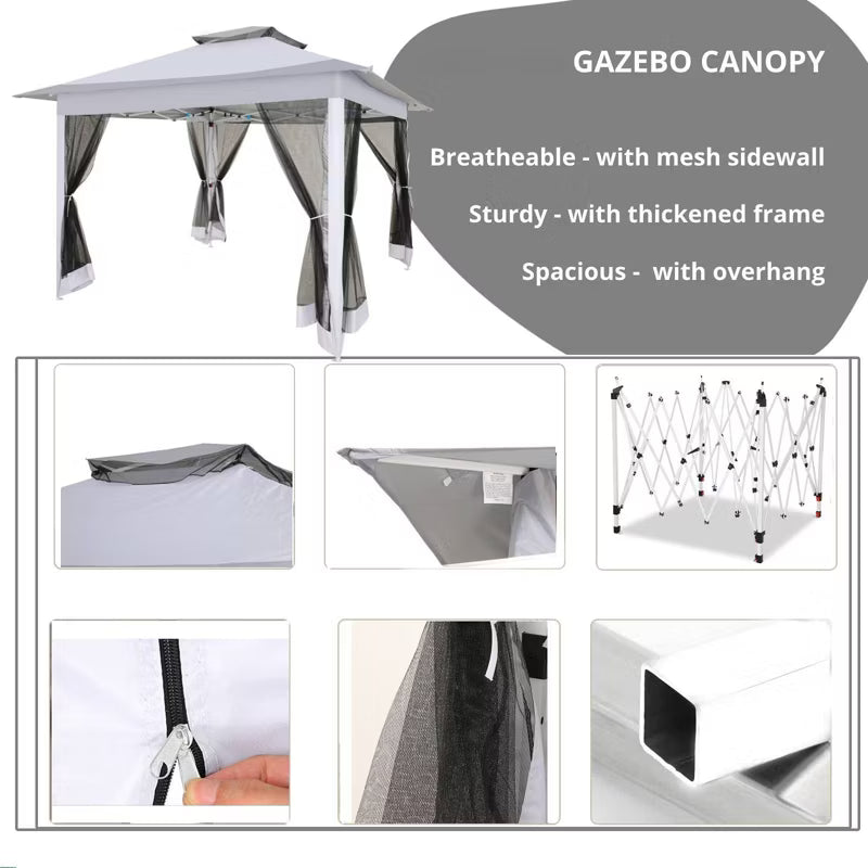 COBIZI 12x12FT Pop up Gazebo with Mosquito Netting, carpas para Patio