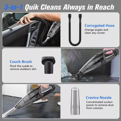 Teendow Handheld Vacuum Cordless Rechargeable,Mini Car Vacuum Cleaner with LED Light, HEPA, 1.65LBs Lightweight Vacuum Cleaner for Car/Home/Pet Hair