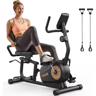 YOSUDA PRO Recumbent Exercise Bike for Home, Recumbent Stationary Bike for Seniors with 16 Level Resistance, LCD Monitor & Pulse Sensors