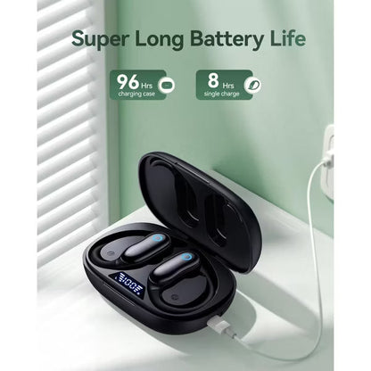 GNMN V7 Ear Buds Wireless Earbuds 96hrs Playback Bluetooth Headphones IPX7 Waterproof Stereo Bass Over-Ear Earphones with Earhooks Microphone