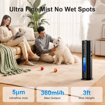 Teendow Humidifiers for Bedroom, 7L Cool Mist Humidifier for Home with Smart App Remote Control, 350mL/h, 24H Timer ,45%-95% Humidistat,Floor Standing