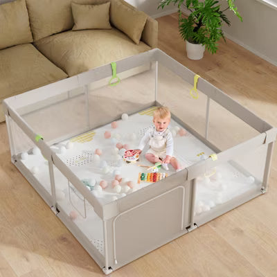 Fodoss Baby Playpen with Play Mat 59x59 Inch Extra Large Playpen for Babies Toddlers Indoor Play Yard Infant Kids Play Center