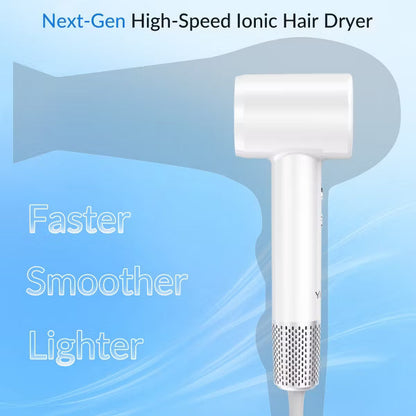 Yinole High-Speed Ionic Hair Dryer 1500W, Brushless Motor, Fast-Drying Low-Noise Blow Dryer with Diffuser & Nozzle for Curly Hair Home Travel