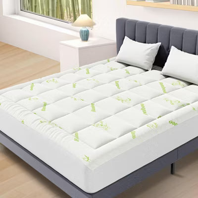 ELJGET Ultra-Soft Bamboo Mattress Topper Queen, Cooling Breathable Mattress Protector with Deep Pockets for 8–16" Mattresses, Machine Washable