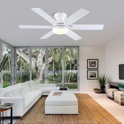 Kviflon 52" Flush Mount Low Profile Ceiling Fan ,for Kitchen,Patio,Bedroom