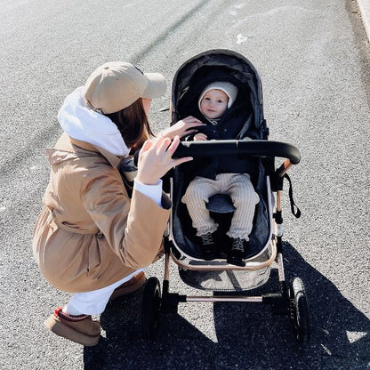 Kinder King Cozi 2 Convertible Baby Stroller, Folding High Landscape Infant Carriage, Adjustable Canopy, Diaper Bag, Anti-Shock