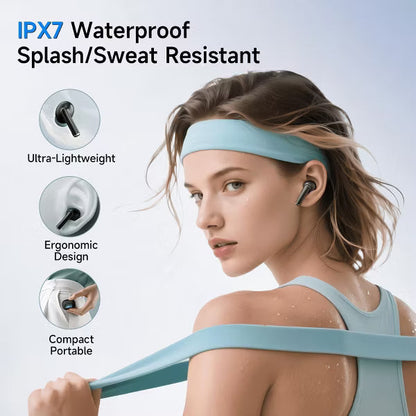 VEATOOL Wireless Earbuds with Smart Touch Control, ANC+ENC Noise Cancellation, 40H Stereo Deep Bass, IPX7 Waterproof Rating, 5 EQ Modes