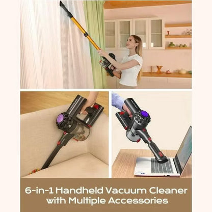 FAPO V15 Cordless Vacuum Cleaner, 6-in-1 Stick Vacuum, 45 Min Runtime, Lightweight Telescoping Tube, for Hard Floor, Pet Hair and Carpet