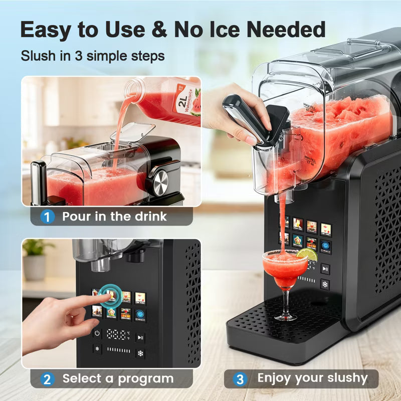YOMA Ice Cream Maker 8-in-1 Slushie Machine, 48oz Countertop with Self-Cleaning, Makes Slush, Milkshake, Soft Ice Cream & Spiked Slush