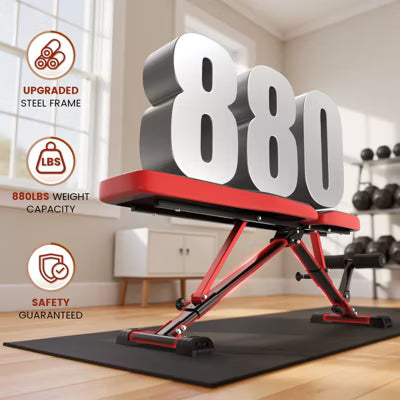 FLYBIRD Foldable Weight Bench, Adjustable Folding Workout Bench