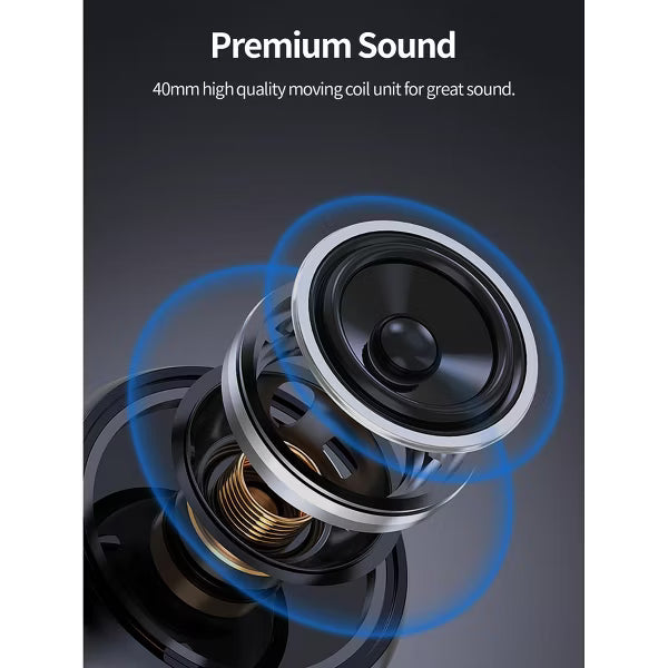 BT6.0 Wireless Over-Ear Headphones, 40H Playtime, 4-Mic ENC Noise Cancelling, Lightweight, Deep Bass, Comfort Fit for Travel & Work